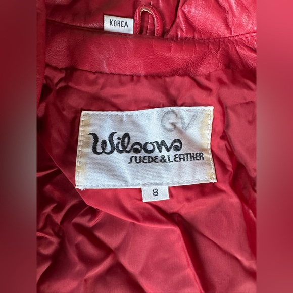 Wilson’s Leather 80’s vintage red leather peplum belted jacket Size XS/S - Picture 5 of 10